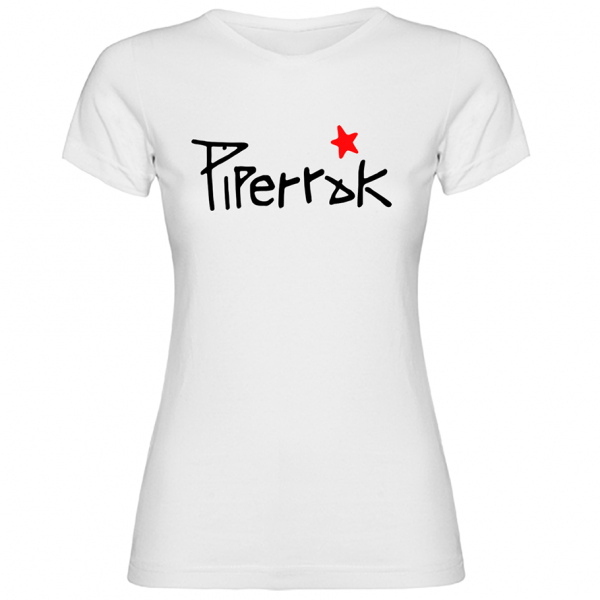 Camiseta Piperrak Logo blanca mujer