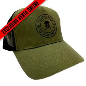 GORRA VERDE-NEGRA CON PARCHE IMPRESION_EXCLUSIVA ONLINE