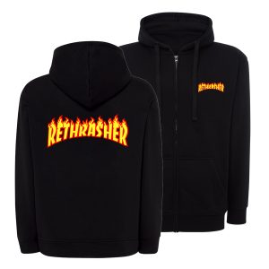 Sudadera con cremallera RETRASHER unisex negra