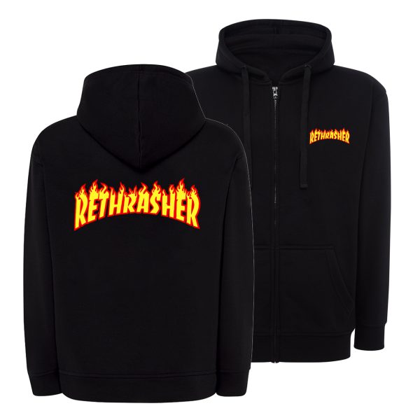 Sudadera con cremallera RETRASHER unisex negra