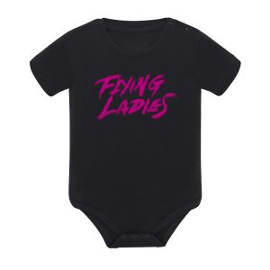FLYING LADIES BODY NEGRO BEBE LOGO ROSA