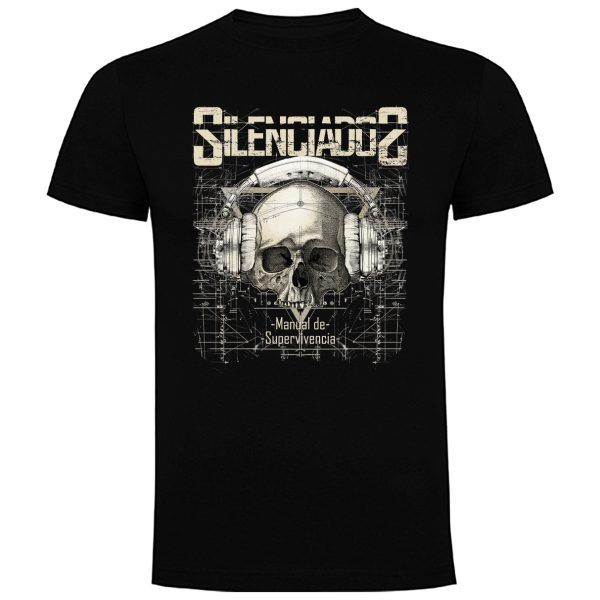 034_SILENCIADOS CAMISETA HOMBRE NEGRA - MANUAL DE SUPERVIVENCIA