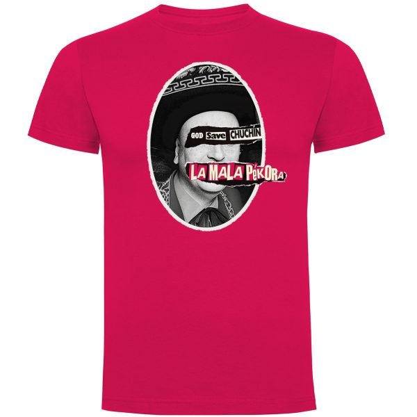 LA MALA PEKORA CAMISETA ROSA UNISEX_GOD SAVE CHUCHIN