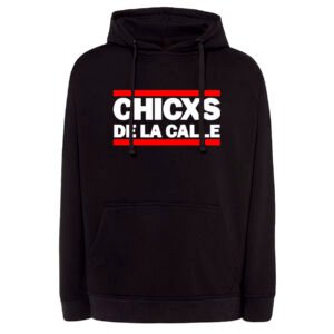 SUDADERA NEGRA CAPUCHA CHICXS DE LA CALLE