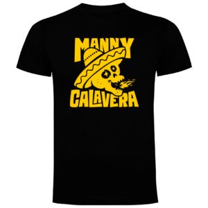 MANNY CALAVERA_CAMI NEGRA UNISEX_LOGO AMARILLO